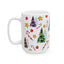 Christmas Mug - Trees Candy Stars Ornaments Pattern