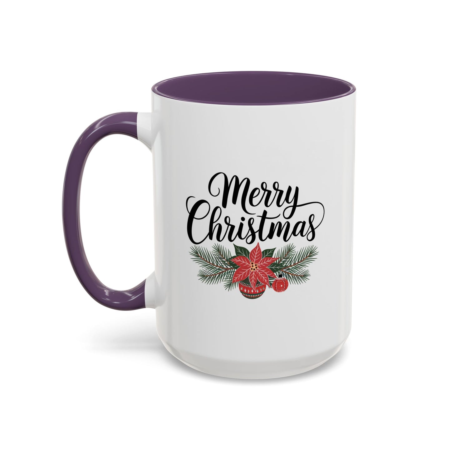 Christmas Mug - Merry Christmas Black Text Mistletoe