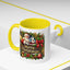 Christmas Mug - Merry Christmas Cream Text Santa Ok Light Bow Ornaments