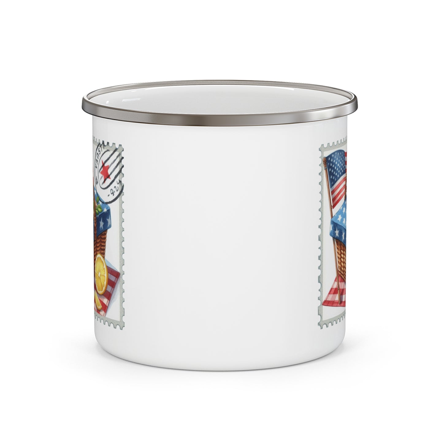 4th of July Mug - American Flag Picnic Stamp