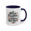 Christmas Mug - Merry Christmas and a Happy New Year Black Text Tree Ornaments Presents
