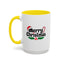 Christmas Mug - Merry Christmas Black Text Hat Cane Misletoe