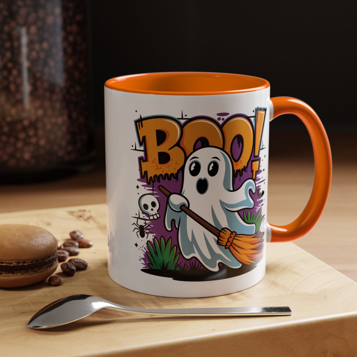 Halloween Mug - Boo! Flying Ghost With Broom