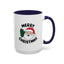 Christmas Mug - Merry Christmas Black Text Santa Tree