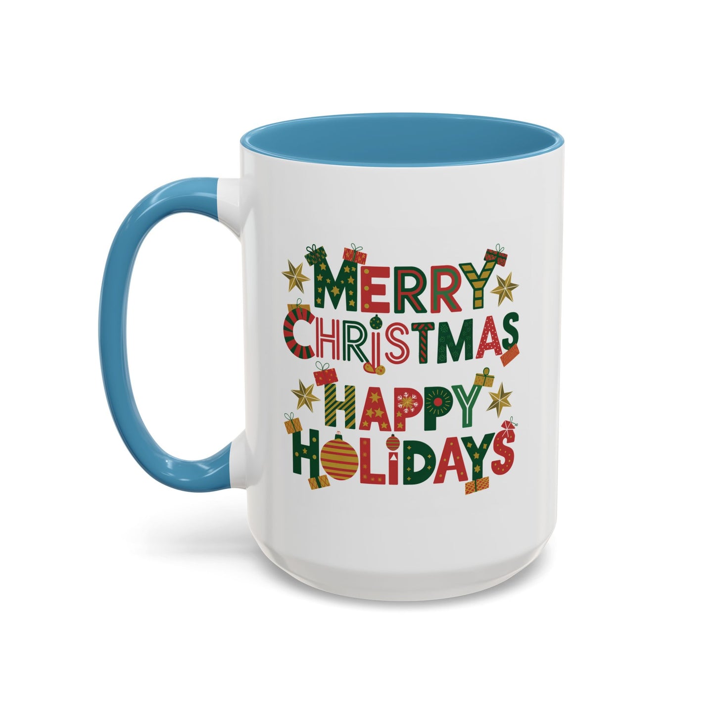 Christmas Mug - Merry Christmas Happy Holidays Decorative Text