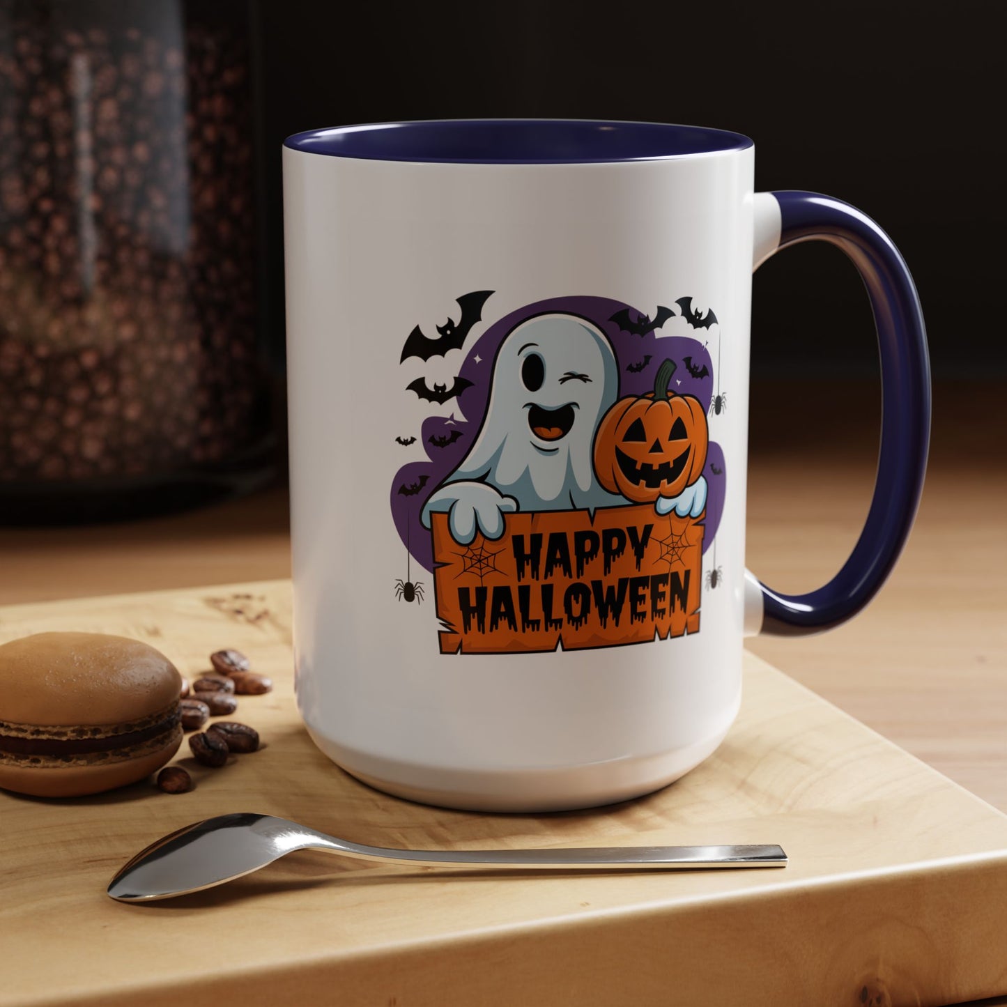 Halloween Mug - Winking Ghost With Pumpkin