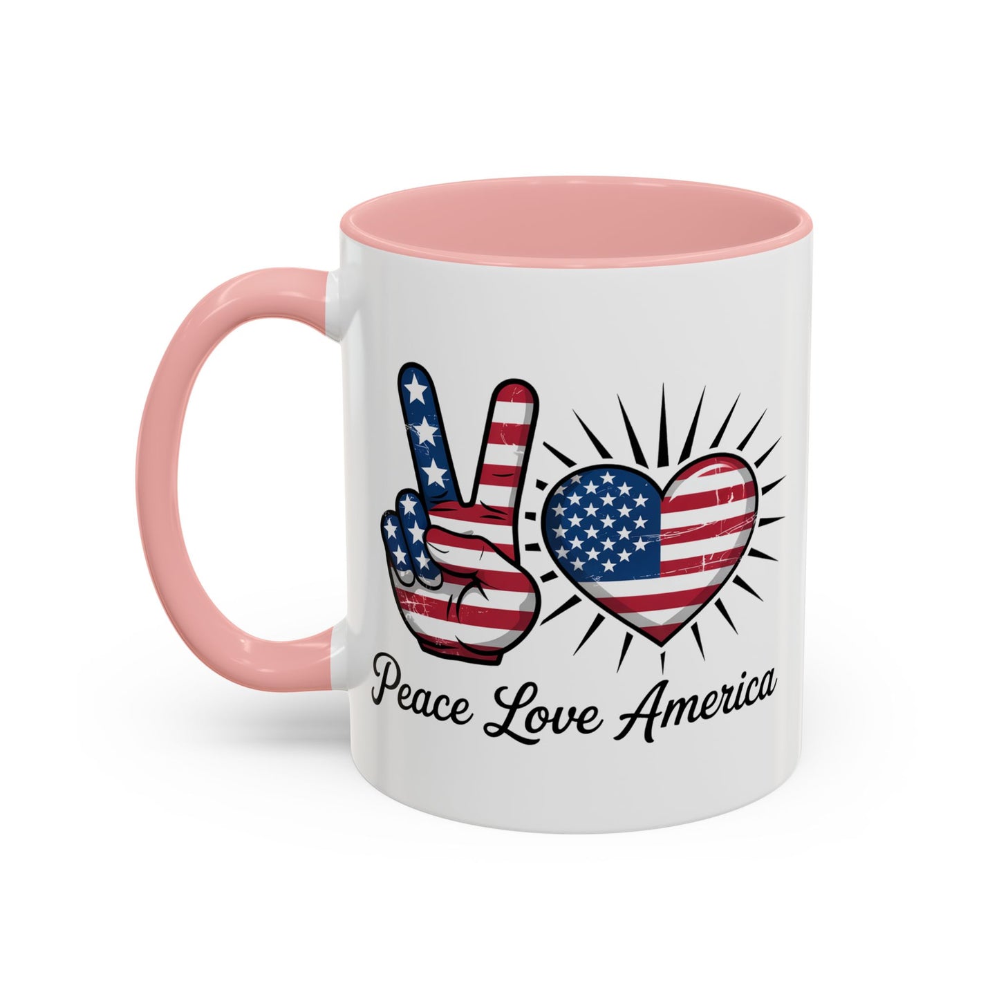 4th of July Mug - Peace Love America
