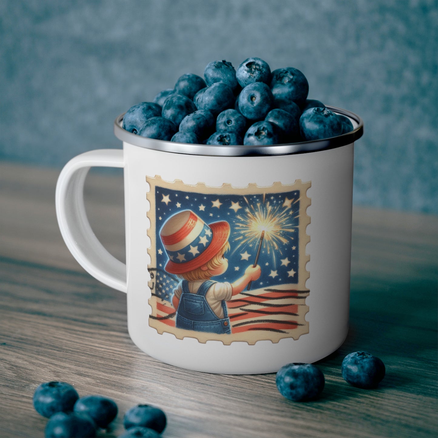 4th of July Mug - Child Fireworks Stamp