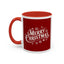 Christmas Mug - Merry Christmas White Text Maroon Background
