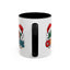 Christmas Mug - Merry Christmas Green Red Yellow and Blue Text Red Hats