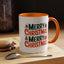 Christmas Mug - Green & Red Text Tree Presents