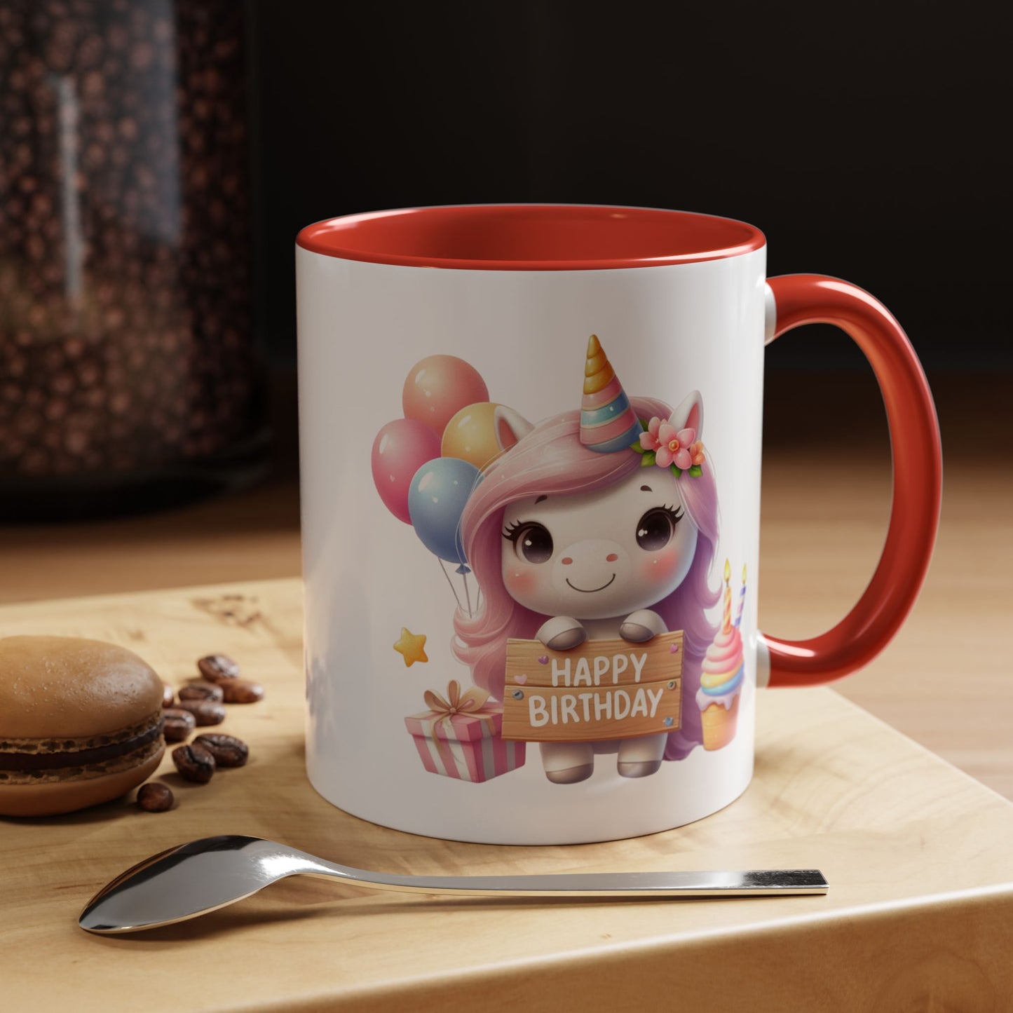 Birthday Mug - Girl Unicorn Happy Birthday Sign 2