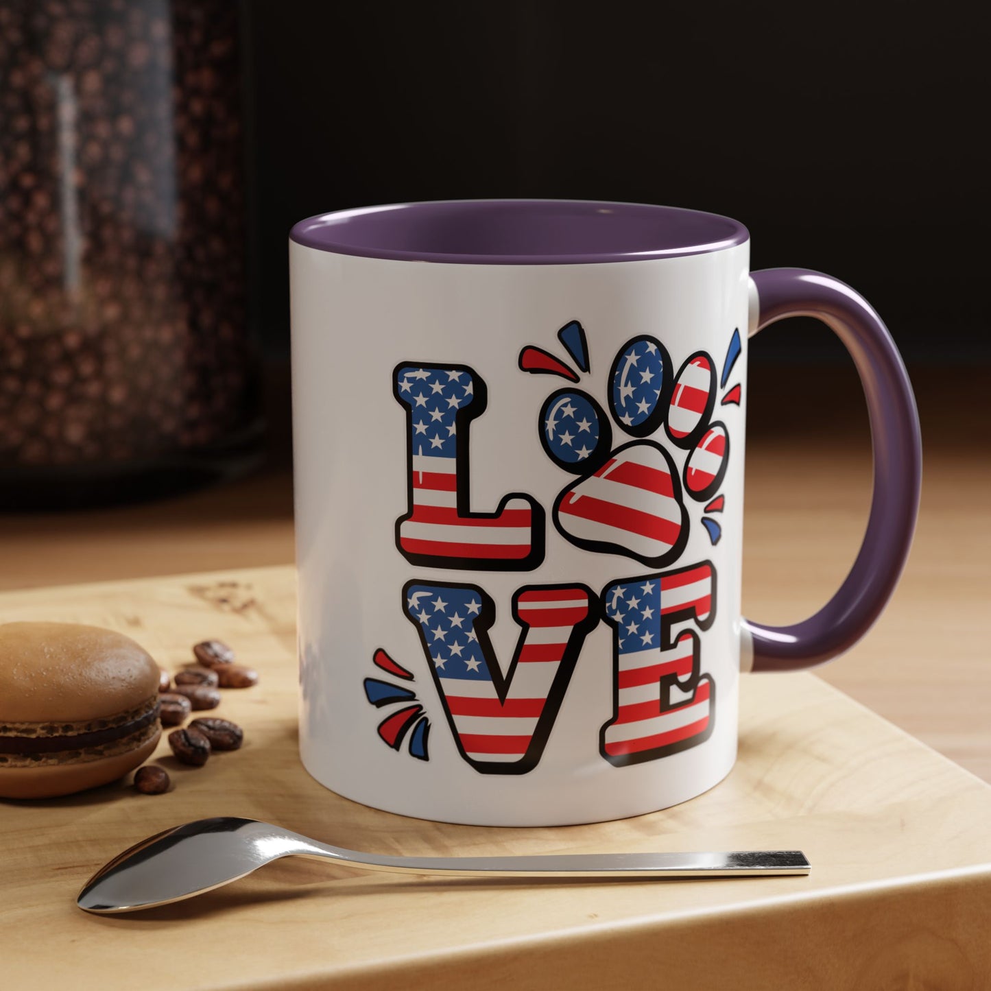 4th of July Mug - Animal Love USA Flag