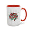 Christmas Mug - Merry Christmas Maroon Text Ornaments