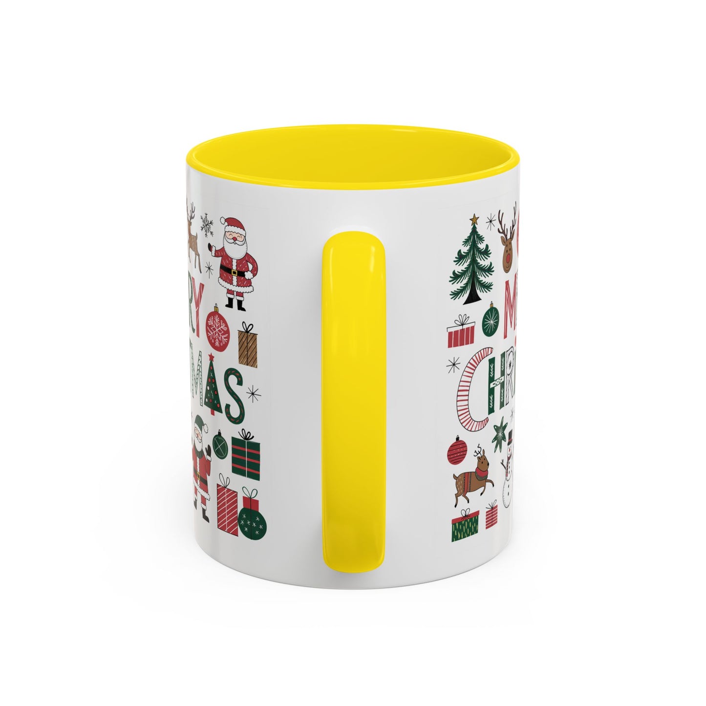 Christmas Mug - Merry Christmas Red White & Green Text Collage