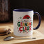 Christmas Mug - Grandma Claus Green Yellow & Red Text Hat Lights Stars