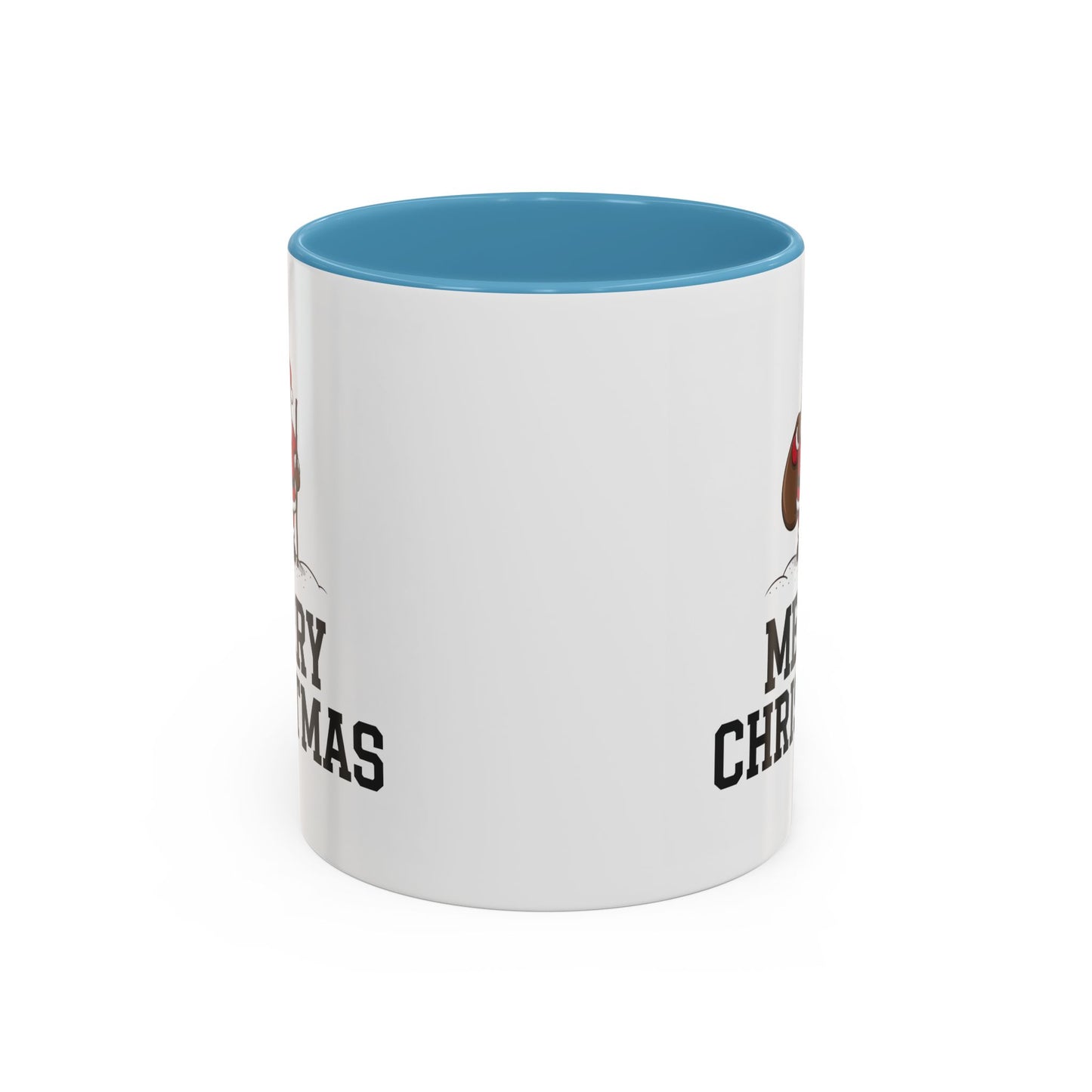 Christmas Mug - Merry Christmas Black Text Santa Walking