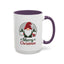 Christmas Mug - Merry Christmas Green & Red Text Gnome Present Trees