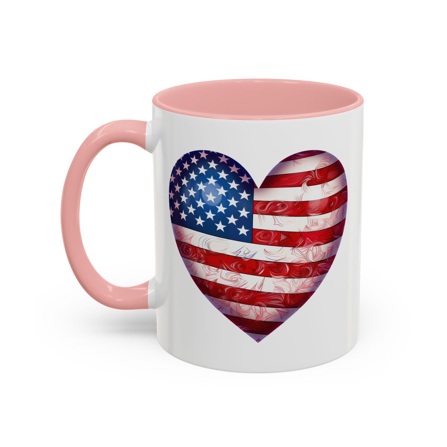 4th of July Mug - Heart American Flag