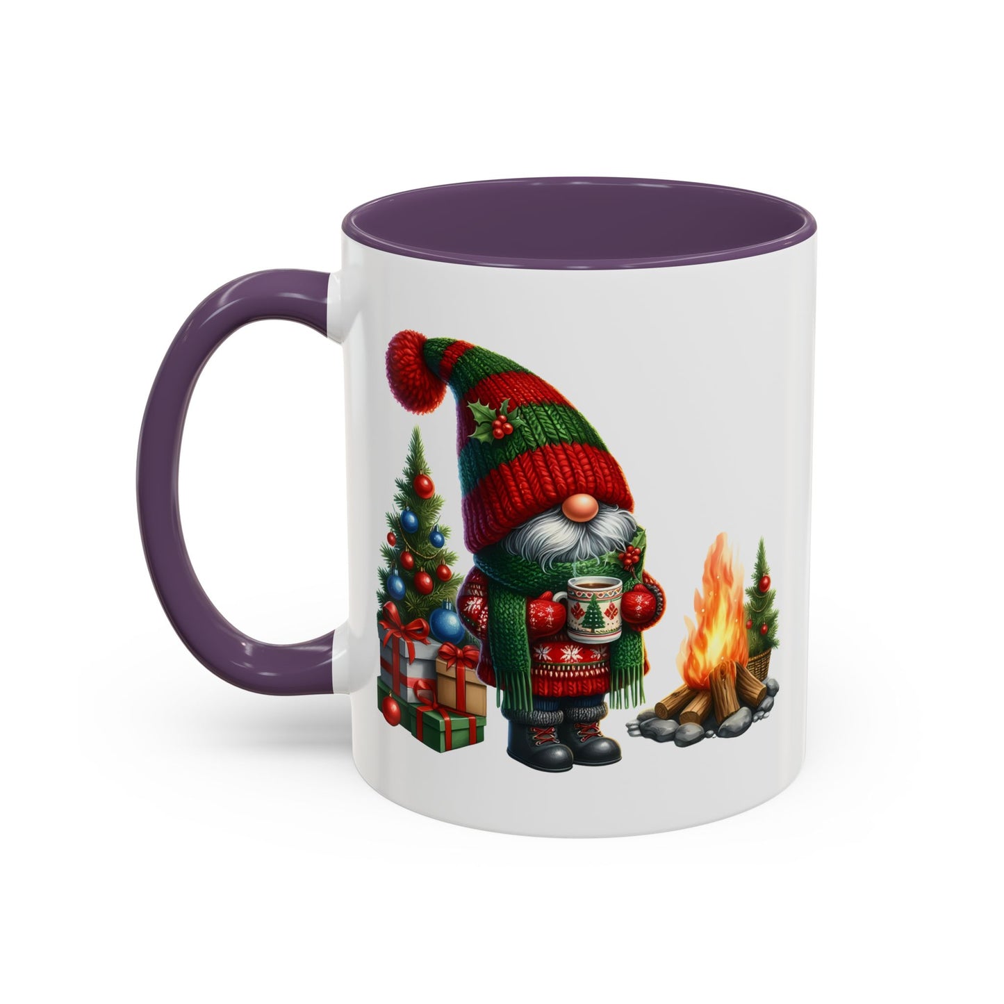 Christmas Mug - Gnome Presents and Fire