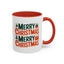 Christmas Mug - Green & Red Text Tree Presents