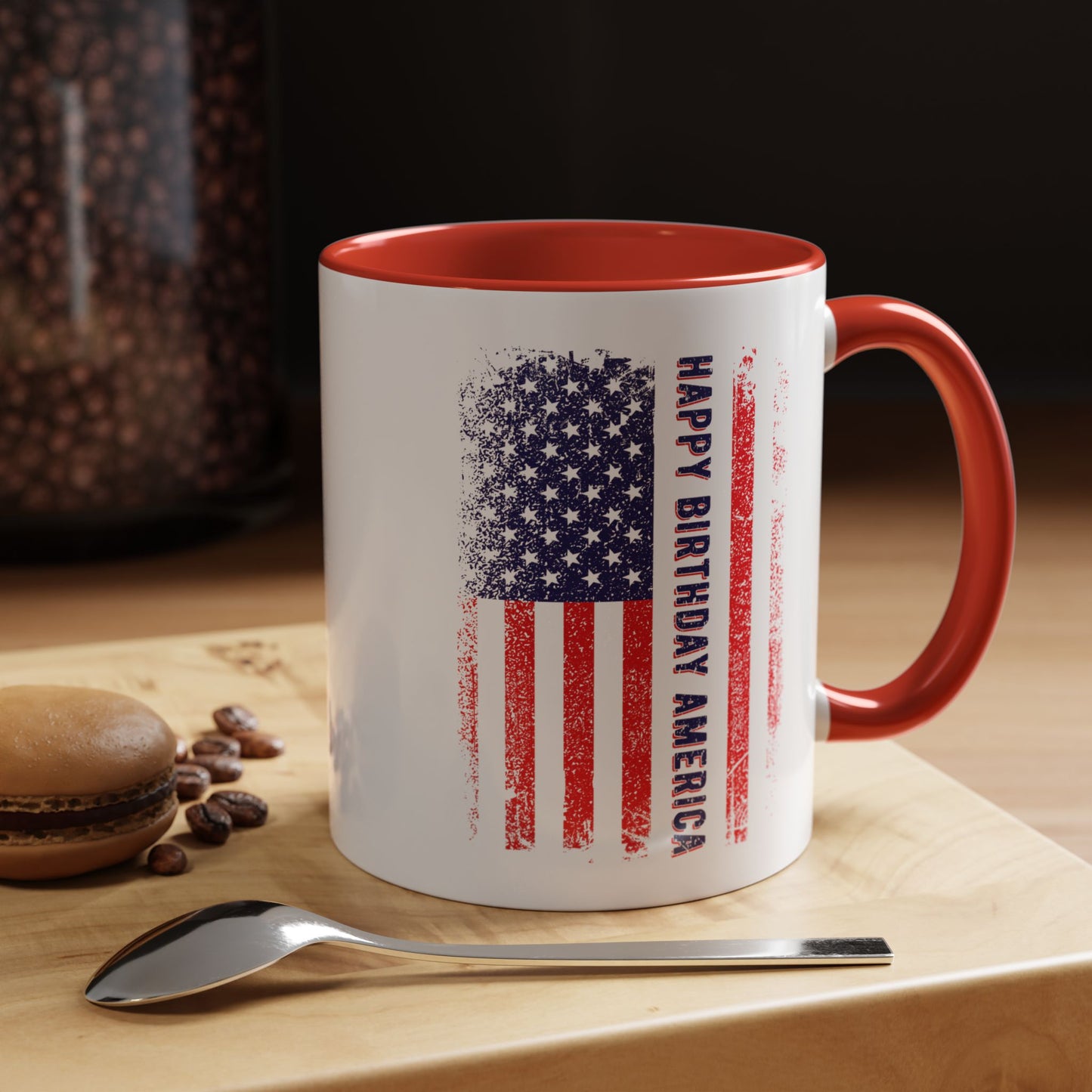 4th of July Mug - Happy Birthday America Flag