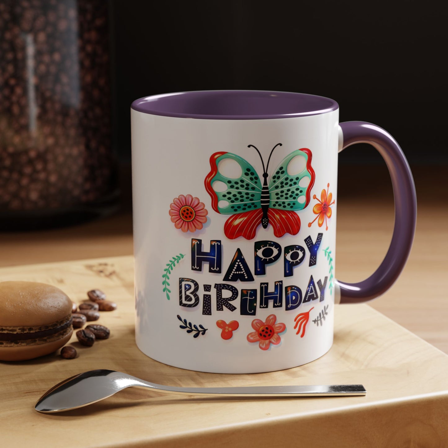 Birthday Mug - Butterfly Flowers