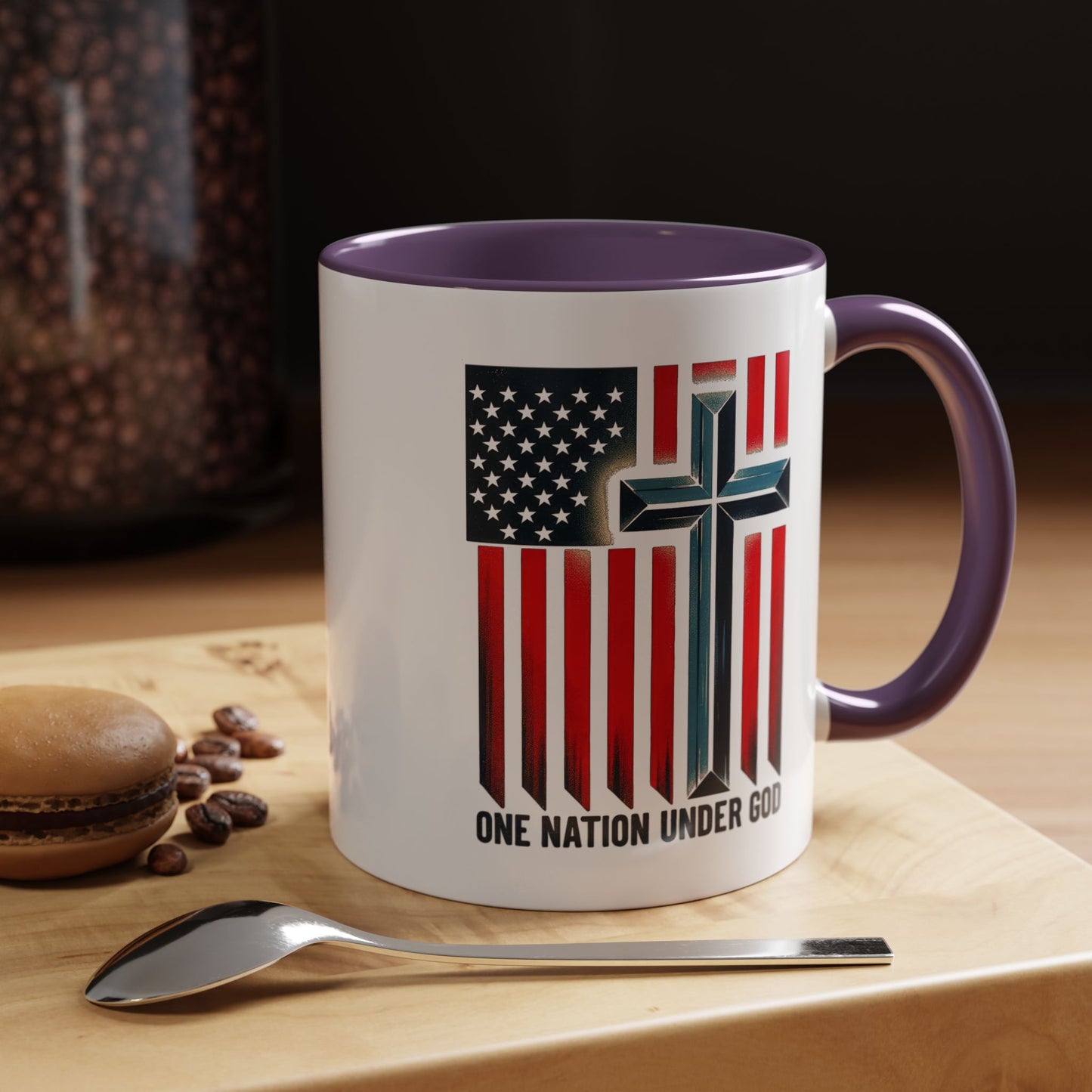 Religious Mug - One Nation Flag Cross