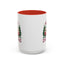 Christmas Mug - Merry Christmas Maroon Text Camper Trees