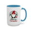 Christmas Mug - Merry Christmas Green & Red Text Gnome Present Trees