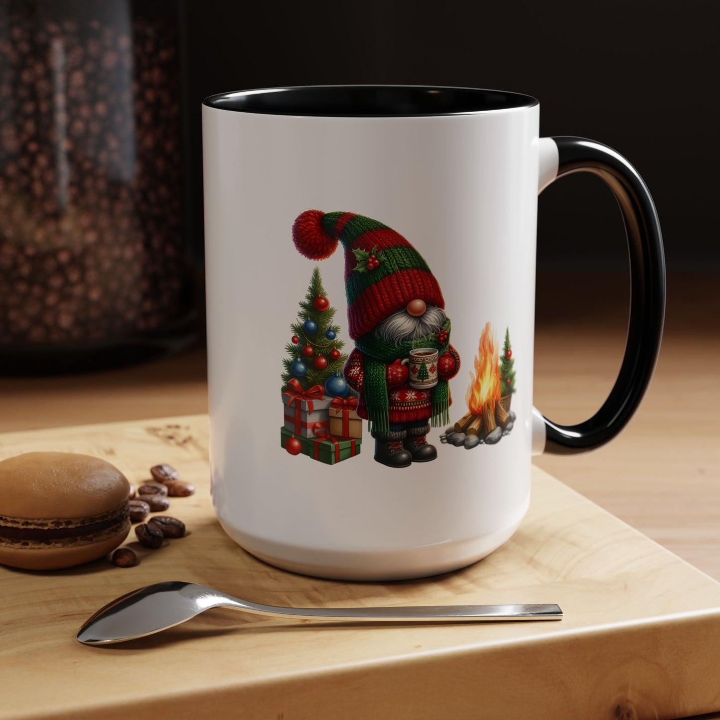 Christmas Mug - Gnome Presents and Fire
