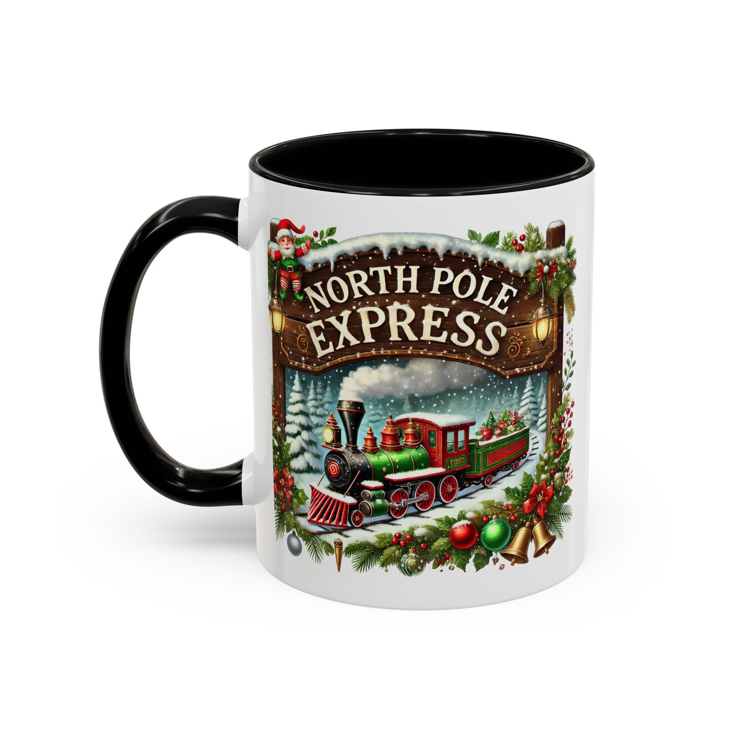 Christmas Mug - North Pole Express Steam Locomotive Ornaments