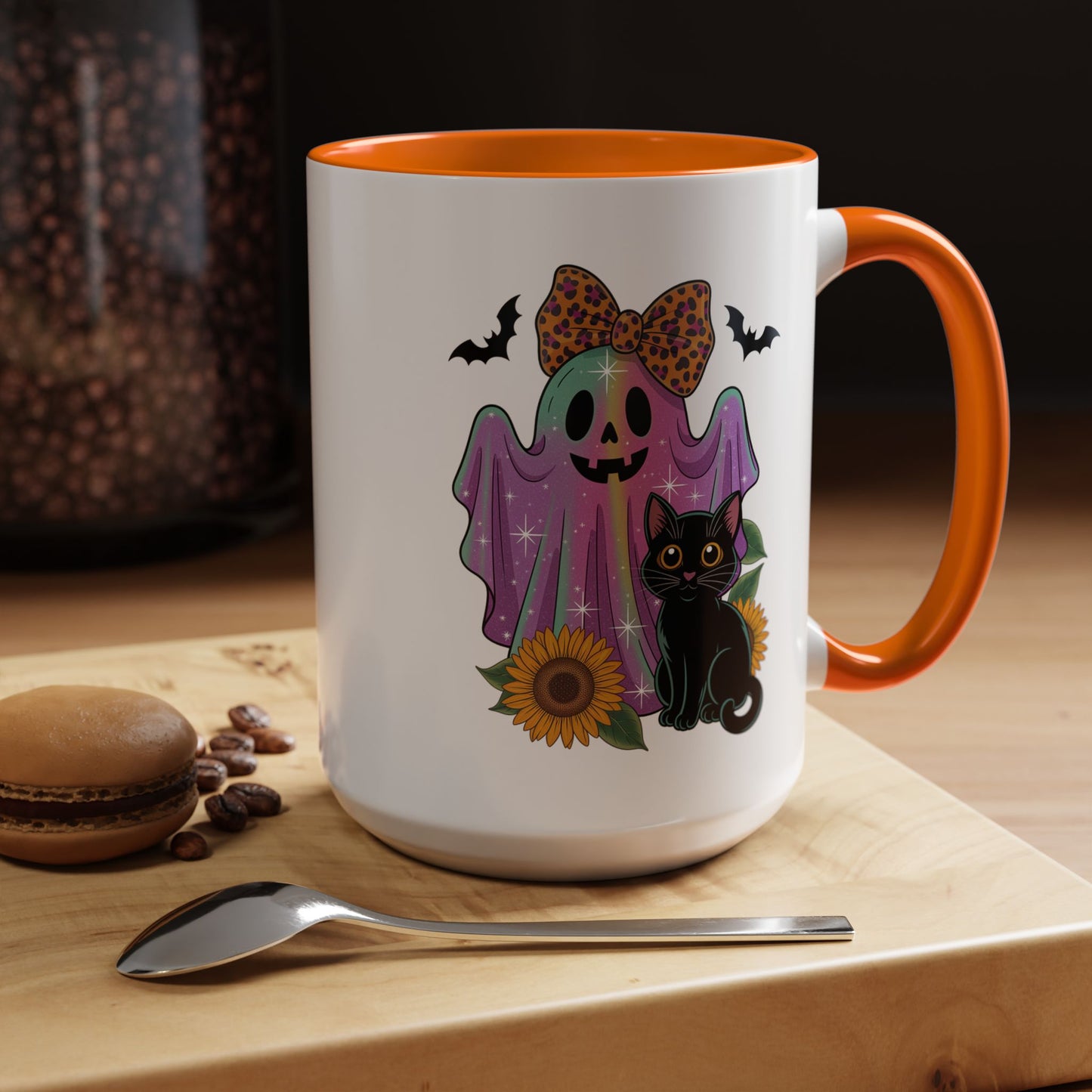 Halloween Mug - Cute Ghost With Cat