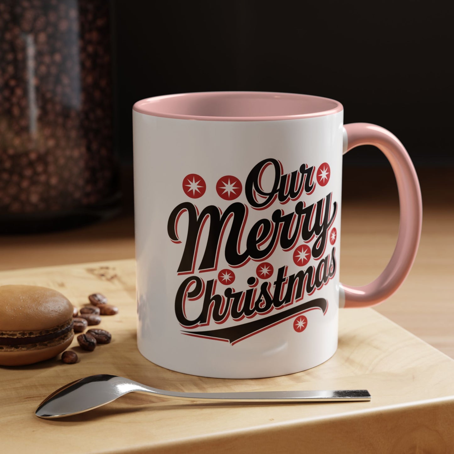 Christmas Mug - Merry Christmas Black Red & White Baseball Text
