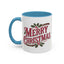 Christmas Mug - Merry Christmas Maroon & Green Text Decorations