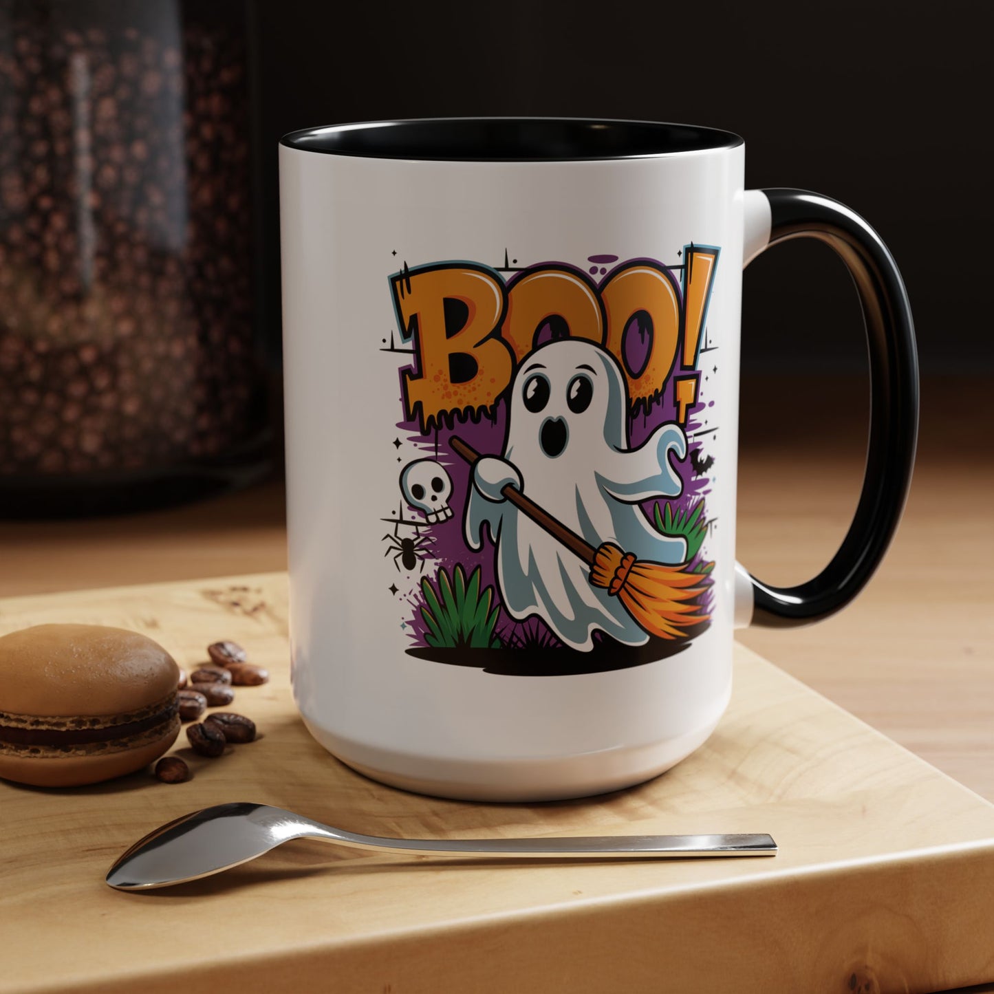 Halloween Mug - Boo! Flying Ghost With Broom