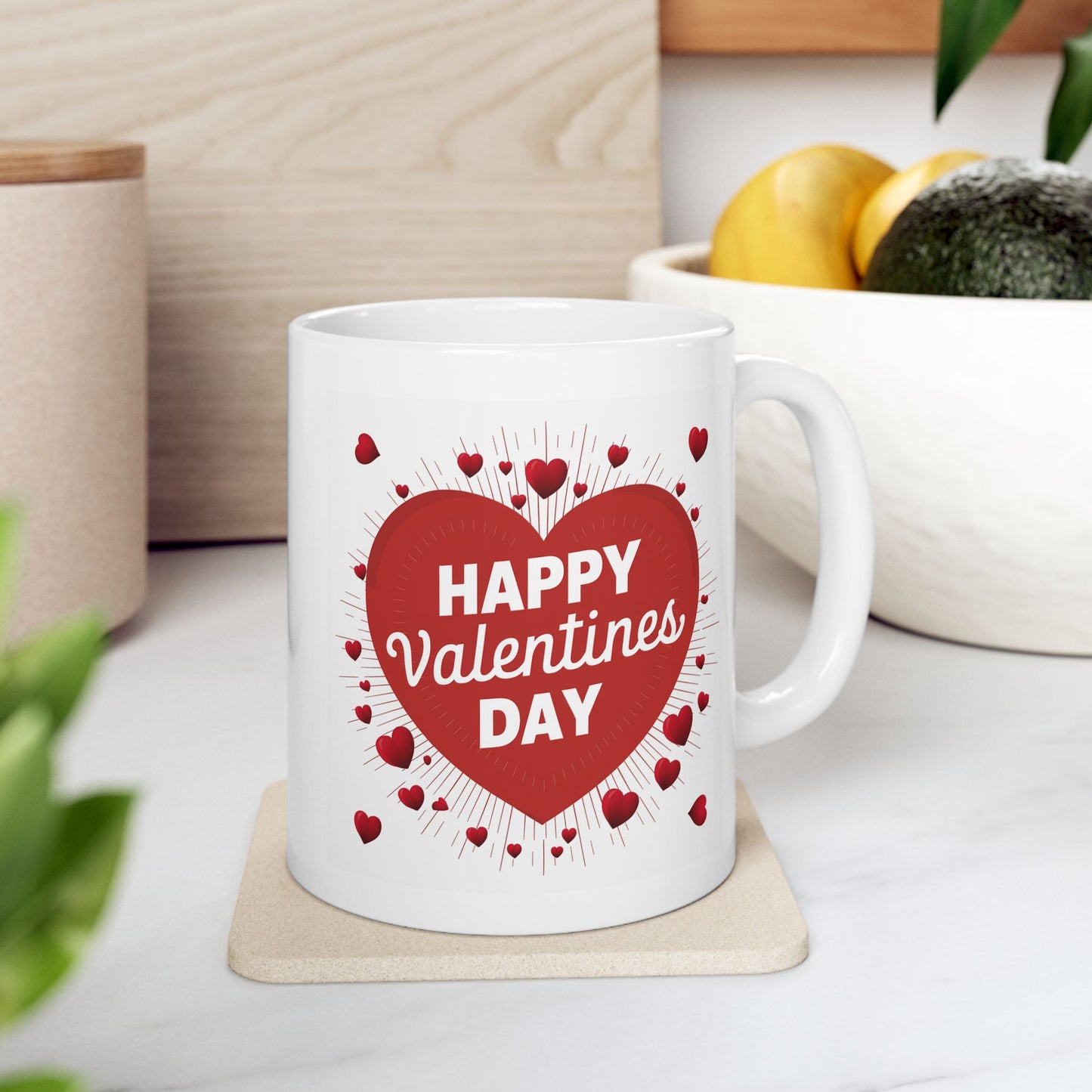 Valentine's Day Mug - Happy Red Hearts