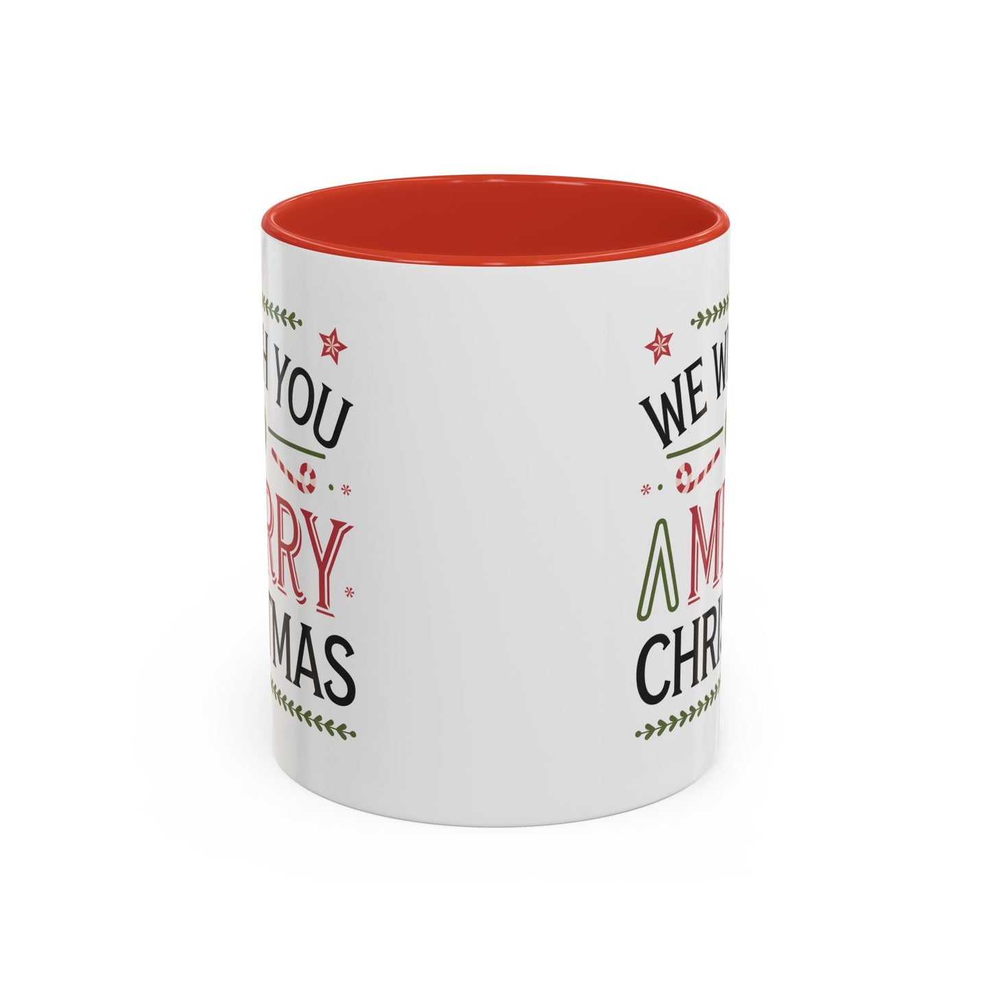 Christmas Mug - We Wish You a Merry Christmas Blue Green & Red Text