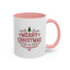 Christmas Mug - Merry Christmas Maroon Text Tree Star