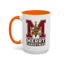 Christmas Mug - Merry Christmas White Green & Red College Text