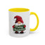 Christmas Mug - Merry Christmas White & Green Text Gnome Lights