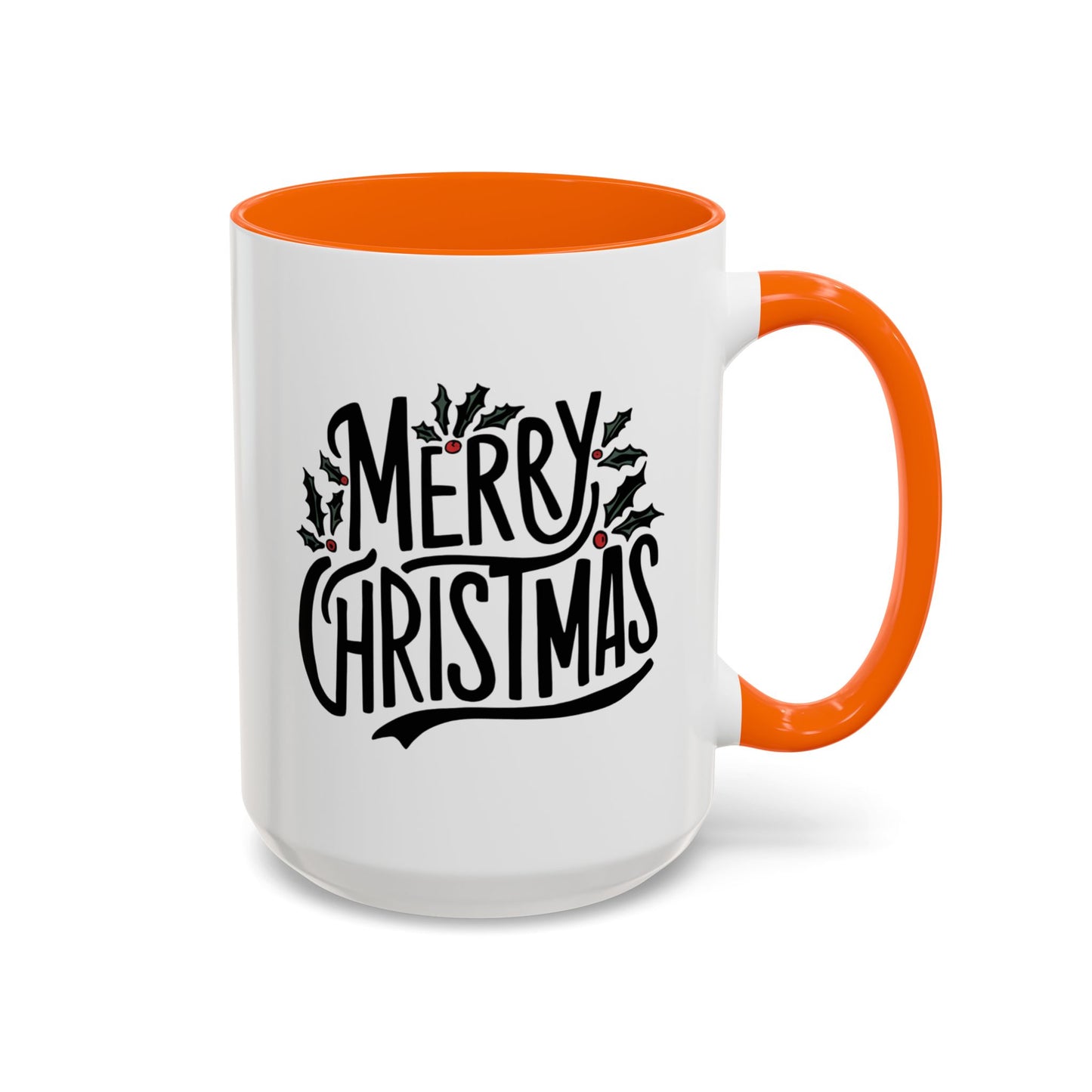 Christmas Mug - Merry Christmas Black Text Mistletoe