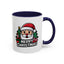 Christmas Mug - Merry Christmas White & Black Text Santa Trees Presents