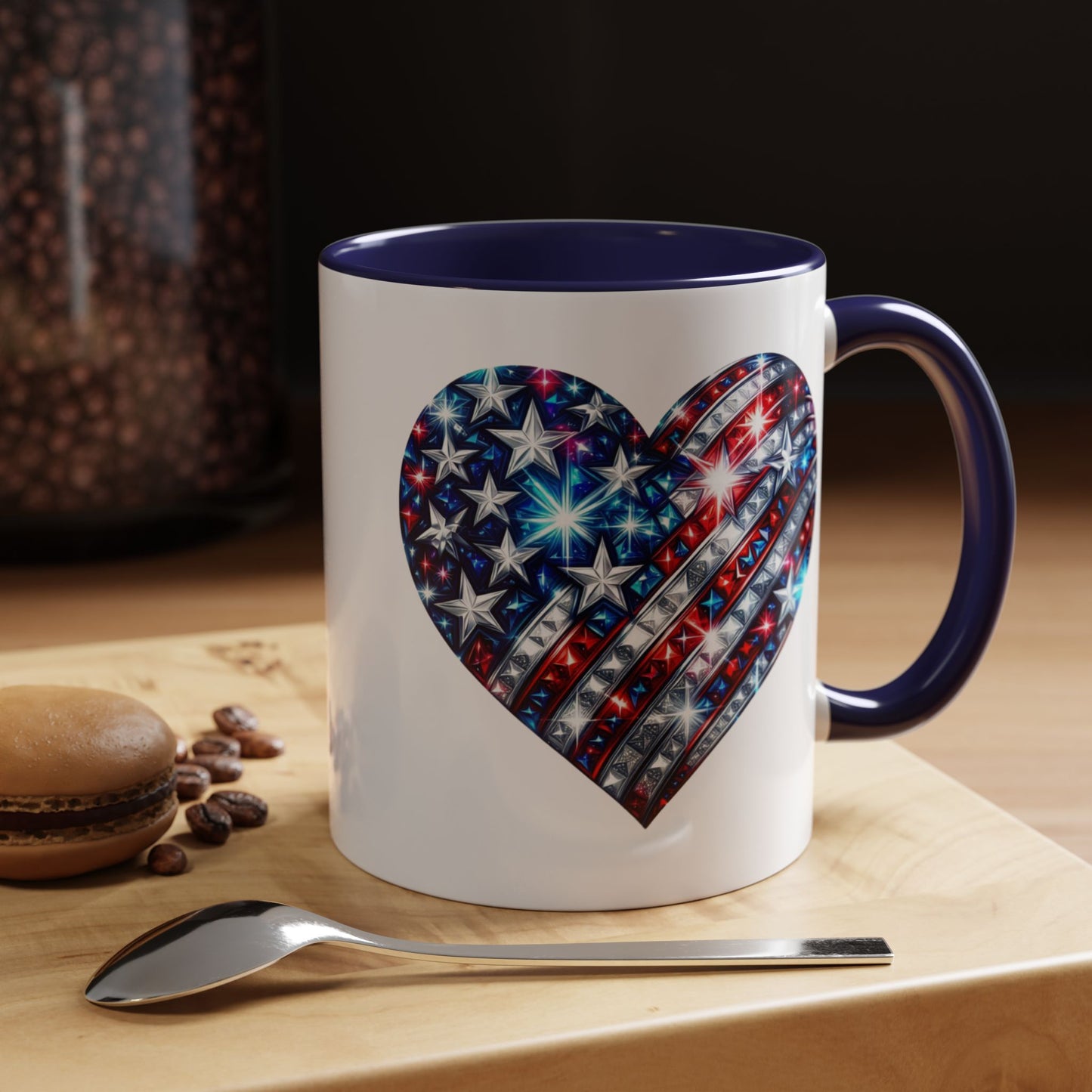 4th of July Mug - USA Sparkle Heart