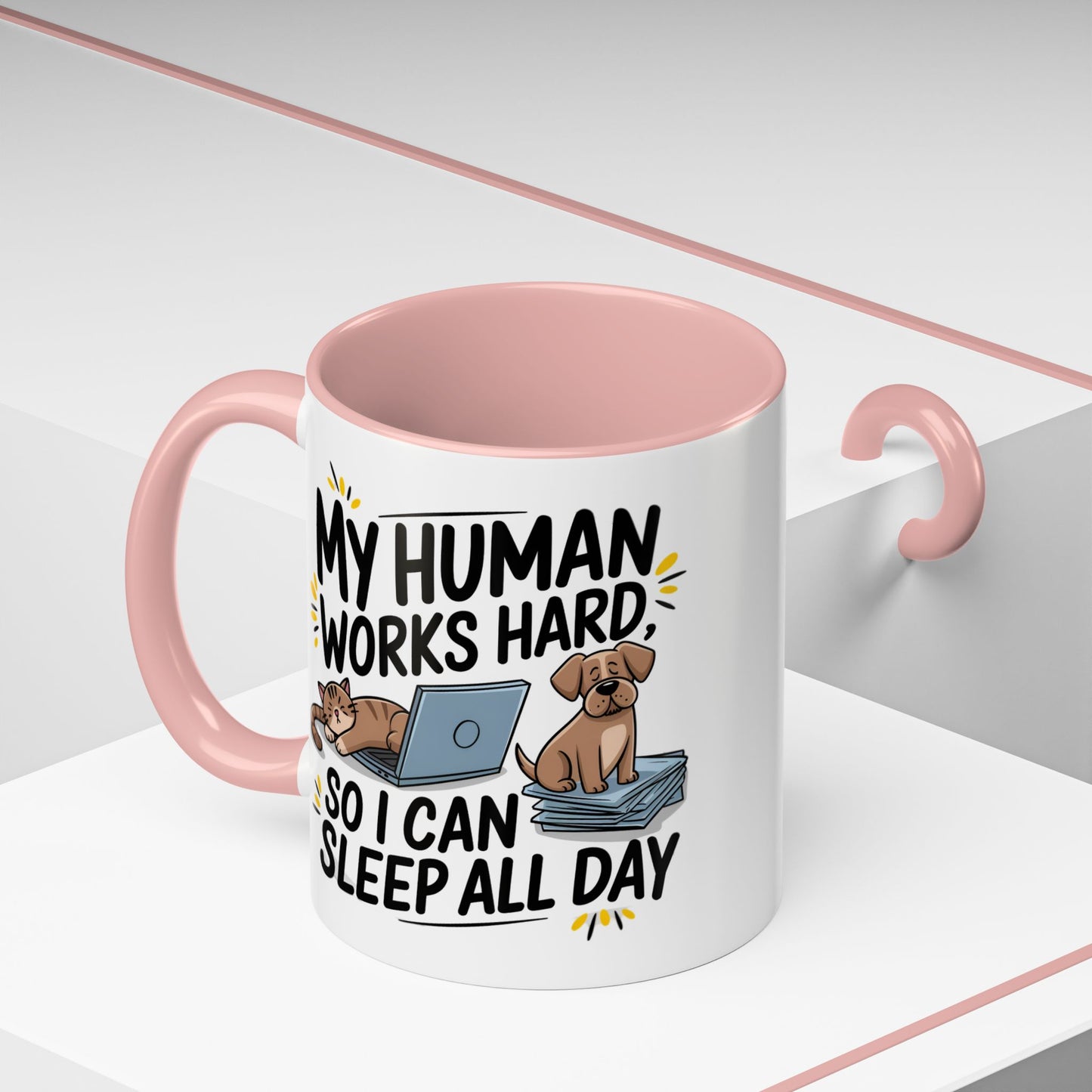 Animal Mug - My Human Works Hard