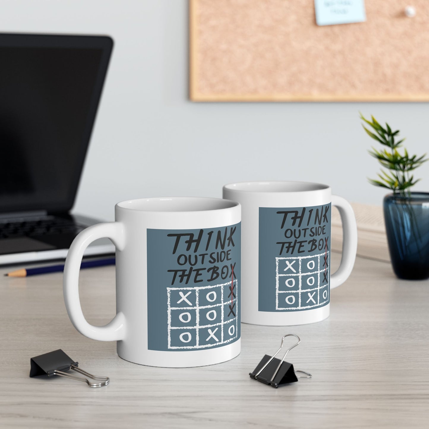 Motivation Mug - Think Outside The Box Naughts & Crosses