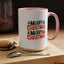 Christmas Mug - Green & Red Text Tree Presents