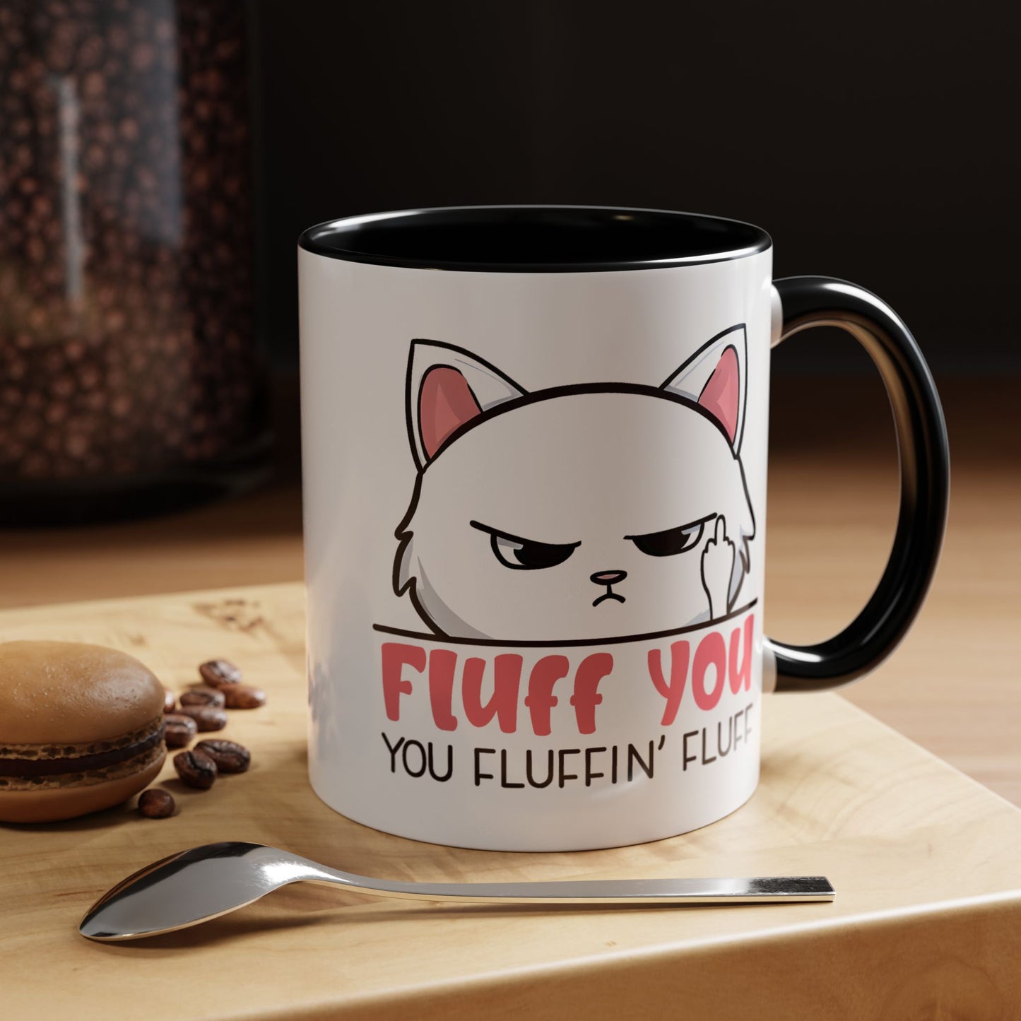 Adult Mug - Fluff You White Cat