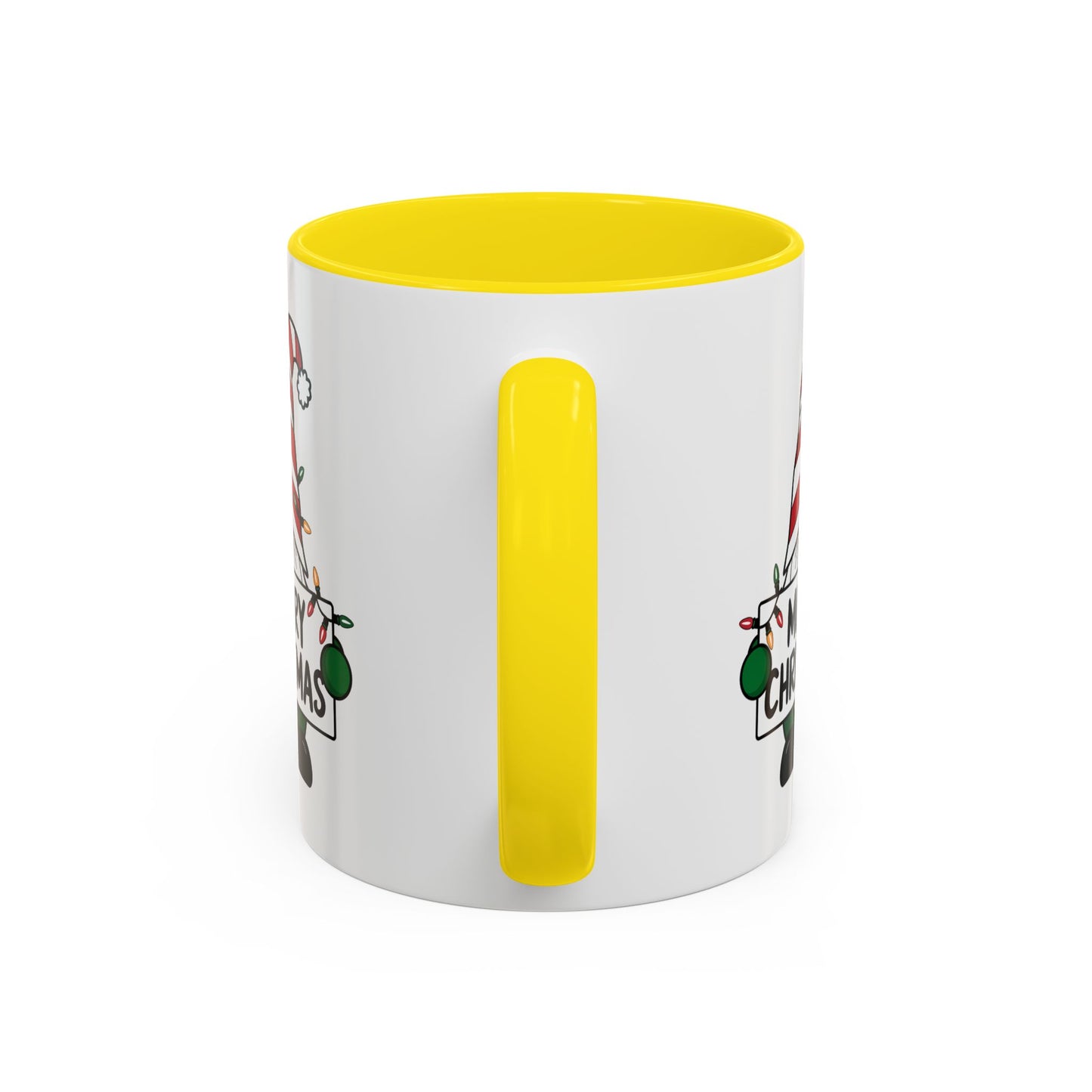 Christmas Mug - Merry Christmas Black Text Gnome Lights