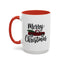 Christmas Mug - Merry Christmas Black Text Tartan Truck